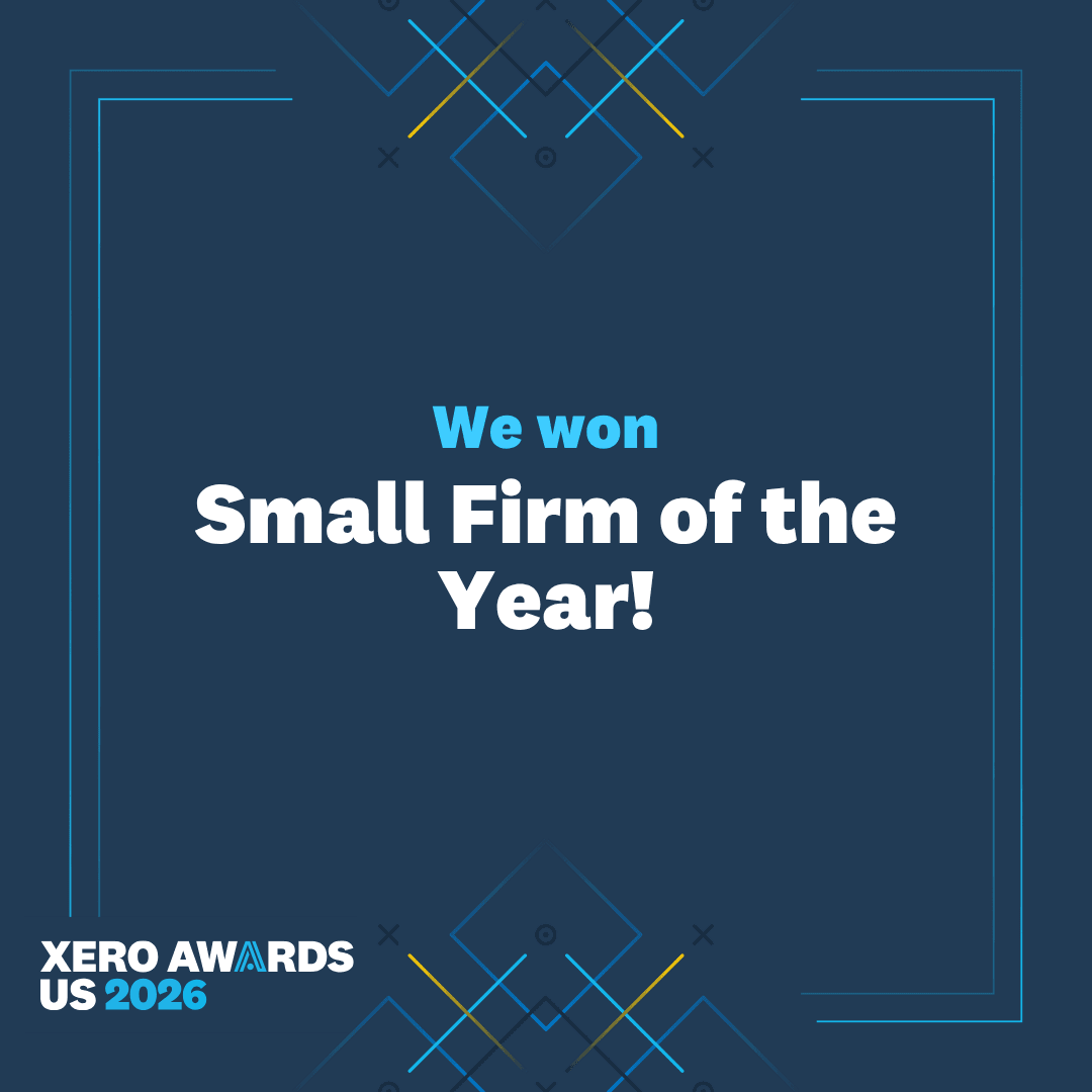 We won Small Firm of the Year, Xero Awards US 2026